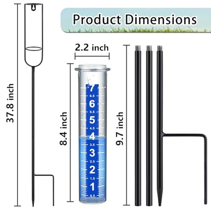 Rain Gauge Outdoor, 7" Freeze-Proof Rain Gauge Outdoor Best Rated, Large Clear White Numbers and Adjustable Height - Stylish and Practical Rain Measuring Tool for Garden, Lawn, Patio - size: 4-Section Rain gauge White