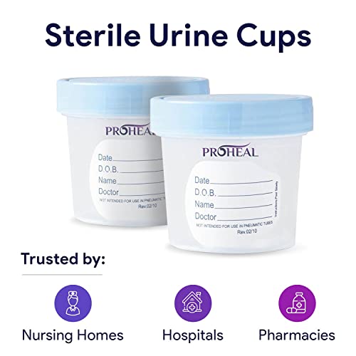 Sterile Urine Specimen Cups with Lids (2PK) - 4 oz. Individually Wrapped