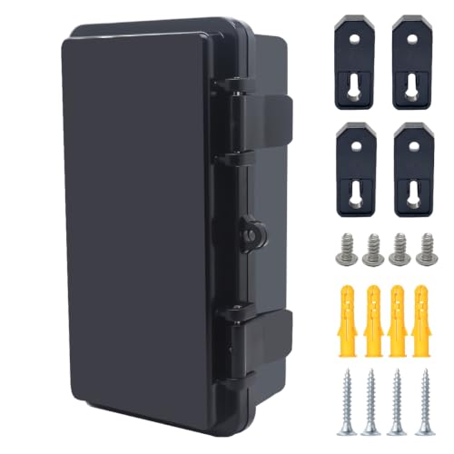 Junction Box, Hinged Black Cover IP67 Waterproof ABS Project Box with Mounting Plate Electrical Box Enclosure with Wall Bracket 7.9 x 3.9 x 2.8inch(200x100x70mm) - color: Black, size: 7.9"x3.9"x2.8"