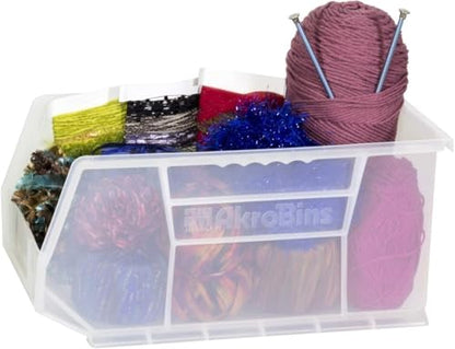Akro-Mils 30240 AkroBins Plastic Storage Bins, 15"x8"x7", Clear, 12-Pack - color: Clear