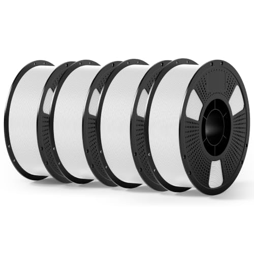 PETG 3D Printer Filament Bundle, 1.75mm Upgrade PETG Filament, 4 Pack 1KG Spool Total 4KG, Jade White*4 - color: 4000g Jade White*4