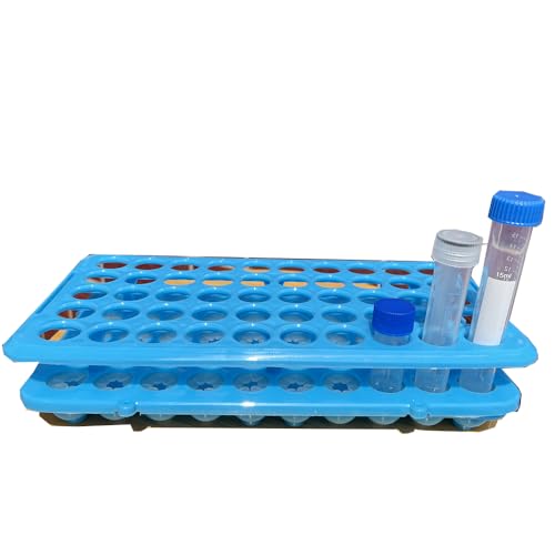 Detachable 5 ml 10 ml 15ml Plastic Test Tube Rack Storage Holder, Holds 50 Vials