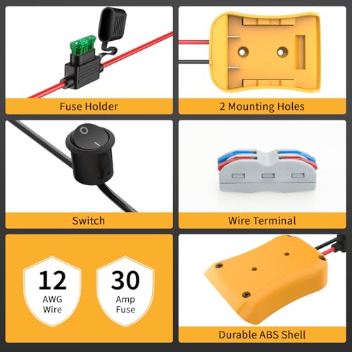 Kzreect 3 Pack for Power Wheel Adapter Compatible with Dewalt 20V Battery - size: 3 Pack