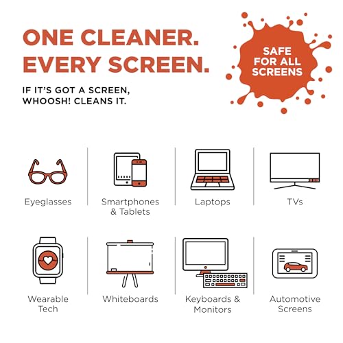 WHOOSH! Screen Shine Go XL – Screen Cleaner Spray & Wipe Kit, 3.4 fl oz - size: 3.4 fl oz (Pack of 1)