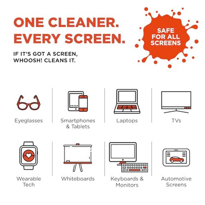 WHOOSH! Screen Shine Go XL – Screen Cleaner Spray & Wipe Kit, 3.4 fl oz - size: 3.4 fl oz (Pack of 1)