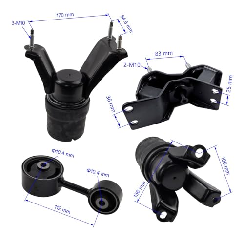 4PC Engine Motor & Trans Mount Set Compatible with 1997- 2001 Toyota Camry 2.2L , 2000-2001 Toyota Solara 2.2L with Automatic Transmission for A6256 A7219 A7238 A7241 - size: 1997-2001 Camry 2.2L, 2000-2001 Solara 2.2L