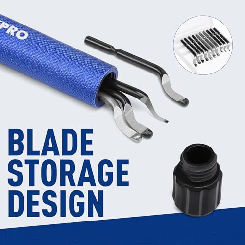 WORKPRO Deburring Tool with 11 Extra High Speed Steel Swivel Blades