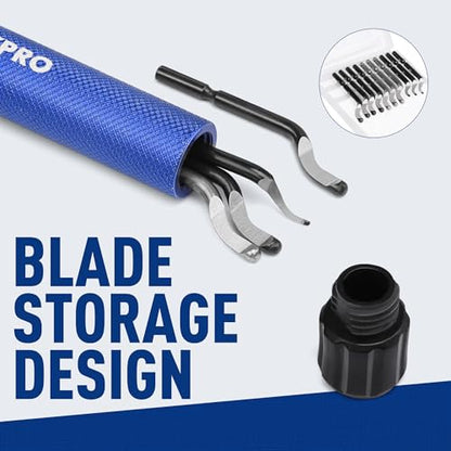 WORKPRO Deburring Tool with 11 Extra High Speed Steel Swivel Blades