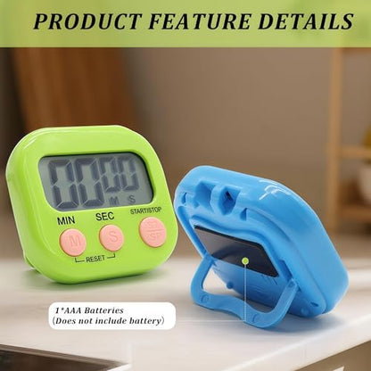 24 Pack Multi-Function Electronic Timer - Kitchen Timer,Magnetic Digital Timers,Big LCD Display, ON/Off Switch,Extensively Use in Cooking,Gym, Meeting, Classroom,Kitchen,Study,Work,Outdoor Activities - size: 24