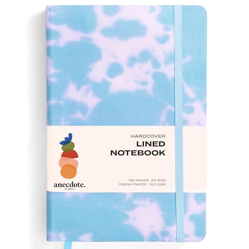 Anecdote Lined Journal Notebook,192 Pages, A5 size: 8.3" x 5.4"| Hardcover - color: Tie Dye, size: 8.3" x 5.4"