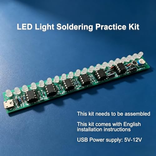 ISolderStore Soldering Practice Kit CD4017 LED Chasing Light Soldering Electronics Kit LED DIY Kit Soldering Project
