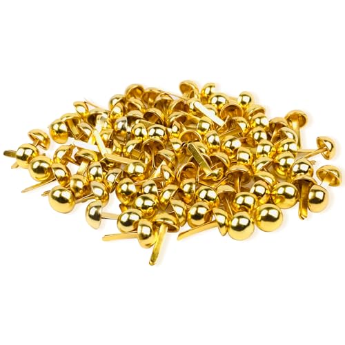 100 PCS Brass Paper Fasteners Metal Brass Fasteners, Mini Brads for Paper Crafts DIY Pins for Crafts (Gold) - color: Gold