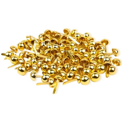 100 PCS Brass Paper Fasteners Metal Brass Fasteners, Mini Brads for Paper Crafts DIY Pins for Crafts (Gold) - color: Gold