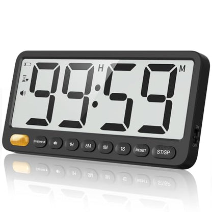7.6'' Large Digital Kitchen Timer - 99H Countdown and Visual Light Alert