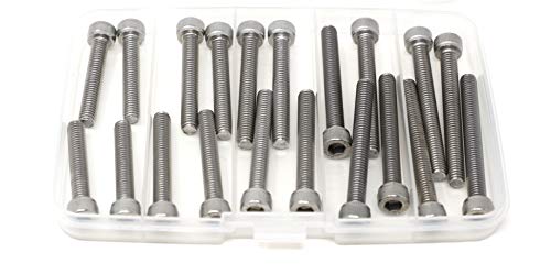 iexcell 25 Pcs M6 x 35/40/45/50/55mm Thread Pitch 1 mm Stainless Steel 304 Hex Socket Head Cap Screws Bolts Assortment Kit - size: M6 x 35/40/45/50/55mm