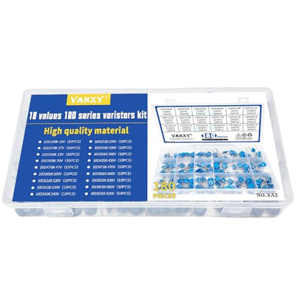 18Values 180PCS 10D Varistor 18V-820V Voltage Dependent Resistors Kit