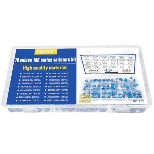 18Values 180PCS 10D Varistor 18V-820V Voltage Dependent Resistors Kit