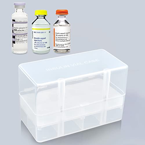 8-Holes Medication Vial Storage Box for Fridge, Insulin Vial Holder Organizer Case Fits Various 5ml-15ml Injectable Medicines Vials - Clear - color: White