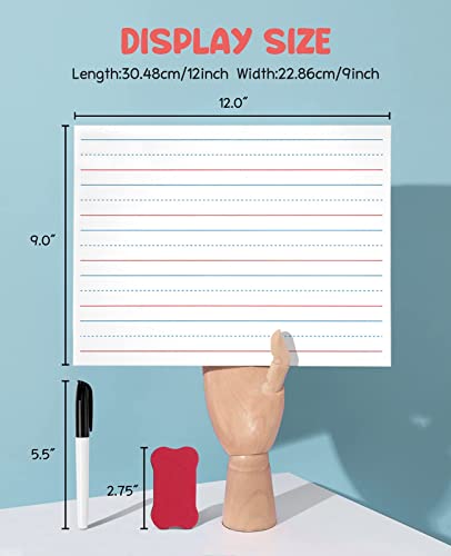 GAMENOTE 6 Pack Magnetic Dry Erase Lap Boards, Lined and Blank, 9 x 12 in