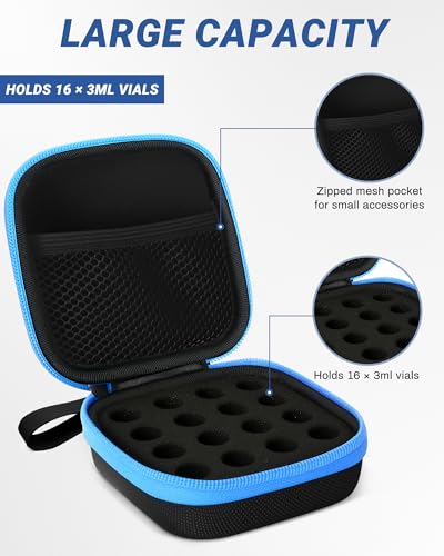 16 Slots 3ml Peptide Case, Insulin Vial Holder, Peptide Storage Case for Fridge and Travel, Fits 1ml 3ml Standard Vials, Diabetic Supplies (Case Only) - size: 16 Slots