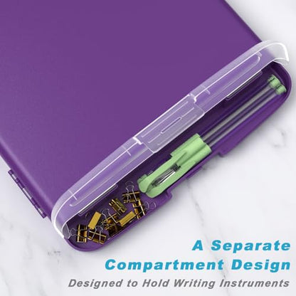 Rimilak Clipboard with Storage, 8.5 x 11'' High Capacity Clip Board, Purple - color: Deep Purple