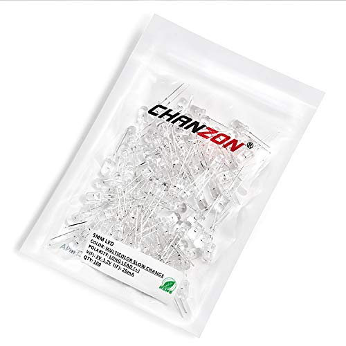 CHANZON 100 pcs 5mm RGB Multicolor Slow Blinking Dynamics LED Diode Lights - color: M) Slow Flash, size: 5mm Round Top