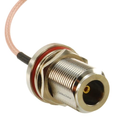 CablesOnline, 1ft RP-SMA Male to N-Type Bulkhead Female 50-Ohm RG316 Coax Low Loss Cable