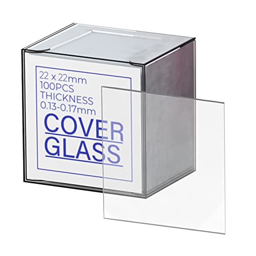 1000 Pcs 22x22mm Lab Microscope Slide Cover Slips, Vabiooth Pre-Cleaned Microscope Cover Square Coverslips Cover Glass