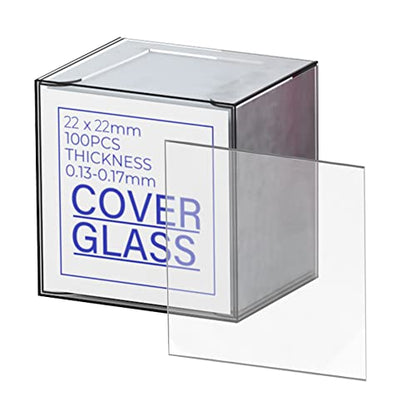 1000 Pcs 22x22mm Lab Microscope Slide Cover Slips, Vabiooth Pre-Cleaned Microscope Cover Square Coverslips Cover Glass