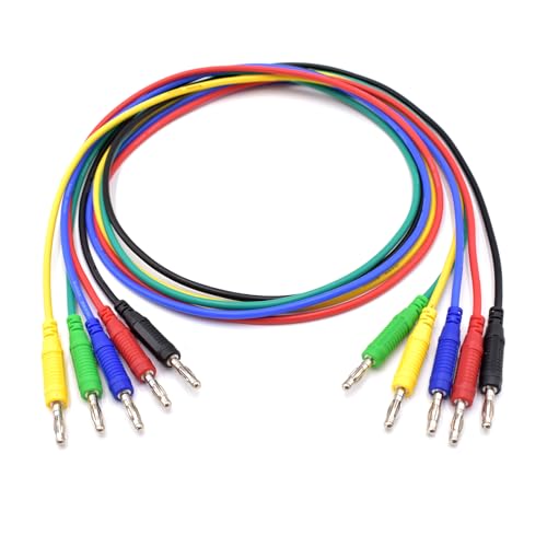 5 Colors 4mm Banana Plug Male to Male Test Leads 14AWG Heavy Duty Jumper Wires Silicone Soft Test Cable for Multimeter Electrical Testing 20A 3Ft - size: Male to Male, style: 5Pcs-Length of 3 Feet