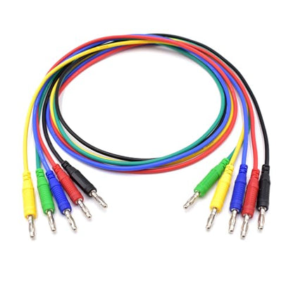 5 Colors 4mm Banana Plug Male to Male Test Leads 14AWG Heavy Duty Jumper Wires Silicone Soft Test Cable for Multimeter Electrical Testing 20A 3Ft - size: Male to Male, style: 5Pcs-Length of 3 Feet