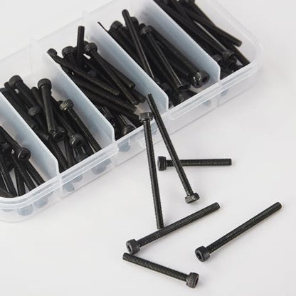 M3 x 20mm 25mm 30mm 35mm 40mm Hex Socket Head Cap Screws Bolts, 12.9 Grade Alloy Steel, Black Oxide Finish, Metric Allen Drive, Fully Threaded, Assortment Kit 100Pcs - size: Socket M3x20-40 mm