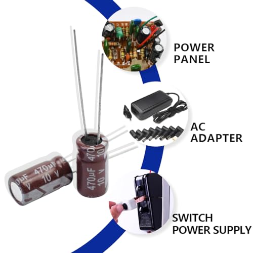 50 Pcs Electrolytic Capacitor 470uF 10V Aluminum Radial Electrolytic Capacitors - style: 10V 470uF