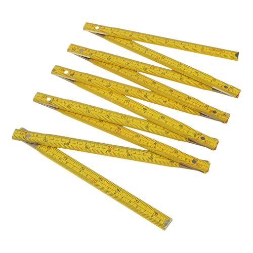 Folding Wood Rule, 2M / 78 inch Foldable Ruler for Carpenters Folding Meter Stick, Lightweight Composite Construction Ruler, Metric and Imperial Measurement Systems (1, Yellow, 2M/78 inch) - color: Yellow, size: 2M/78 inch
