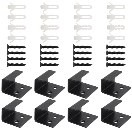 8 Pcs Black 20mm / 0.97 Inch Stainless Steel Tile Bracket, - size: Black 20mm/0.97"
