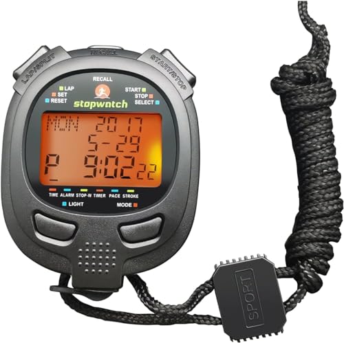 Digital Stopwatch Timer Stop Watch Stopwatch for Sports Competition - color: 400 Lap-backlight - Plastic