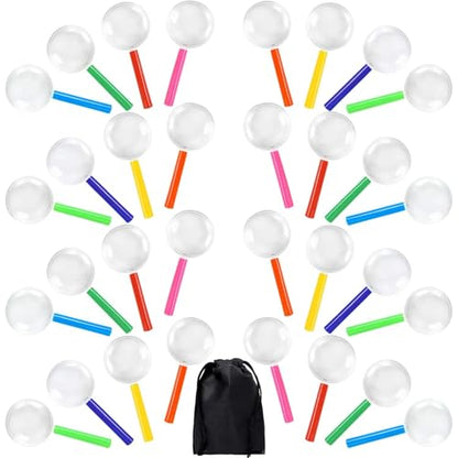 Elcoho 16 Pcs Magnifying Glasses 3X Plastic Colorful Glasses, 8 Colors