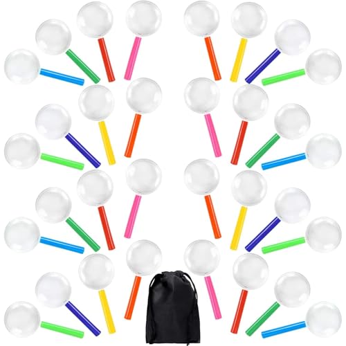 Elcoho 16 Pcs Magnifying Glasses 3X Plastic Colorful Glasses, 8 Colors