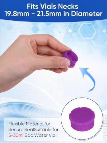 10Pack 10ml Vial Caps, Reusable Silicone Peptide Vial Caps, Purple - color: 10pcs-20ml -Purple