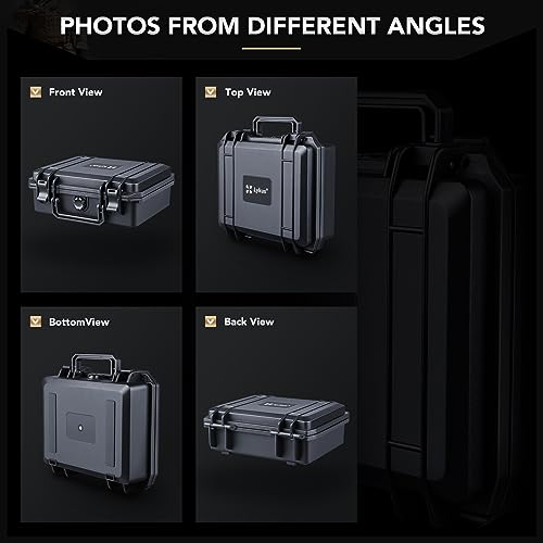 Lykus HC-2510 Waterproof Hard Case with Foam, Inner Size 8.66*6.69*3.11in - color: Black, size: HC-2510