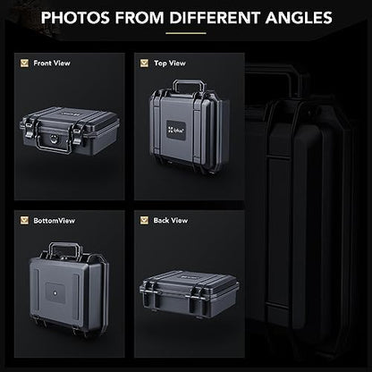 Lykus HC-2510 Waterproof Hard Case with Foam, Inner Size 8.66*6.69*3.11in - color: Black, size: HC-2510