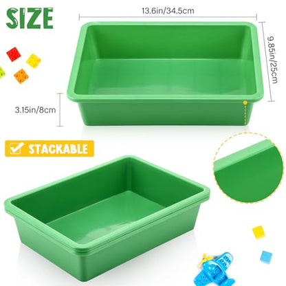 Hoteam 10 Pack Flat Bins Paper Trays,Green,13.78 X 9.84 X 3.15 Inch - color: Green, size: 13.78 x 9.84 x 3.15 Inch