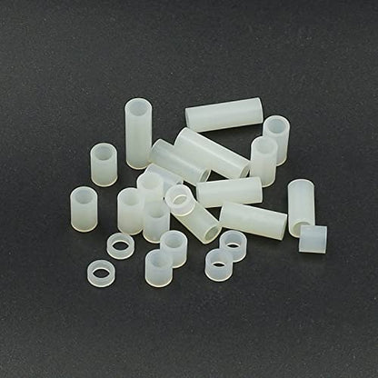 240PCS OD 6.3mm ID 4.2mm Nylon Round Unthreaded Spacers Standoffs Assortment Kit, Wall Plate spacers for m4 Screws,Clearance Spacers(White) - size: OD 6.3mm ID4.2mm