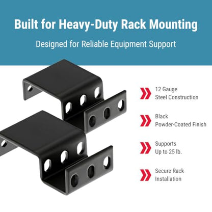 CablesAndKits 1RU Recessed Rack Adapter, 3 Inch Extension, 25 lb Capacity - size: 1RU