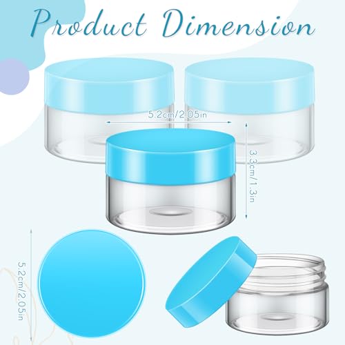 SATINIOR 36 Pcs Plastic Jars with Lids Round Leak Proof Airtight Container - color: Blue, size: 1 oz