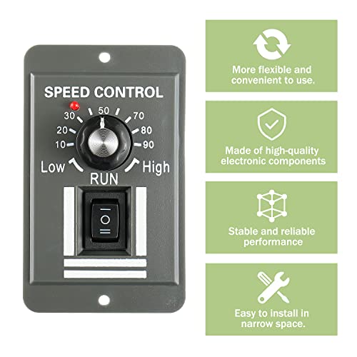 DC 12-60V Motor Speed Controller 20A Adjustable PWM Controller Switch Forward/Reverse Electric Motor Speed Regulator Suitable for DC Brush Motor