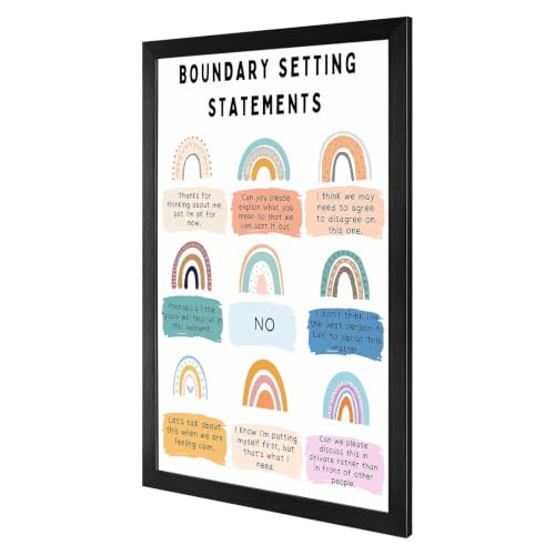 Boundaries Canvas Wall Art Rainbow Poster 12x16in Black Framed Flat - color: style 012, size: 12"L x 16"W
