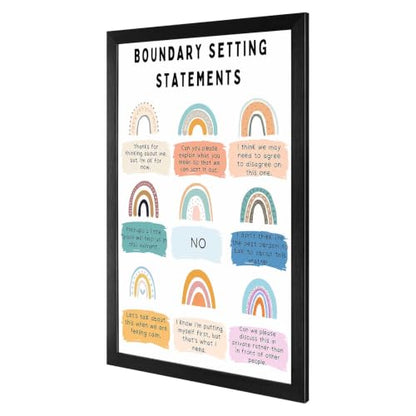 Boundaries Canvas Wall Art Rainbow Poster 16x20in Black Framed Flat - color: style 012, size: 16"L x 20"W