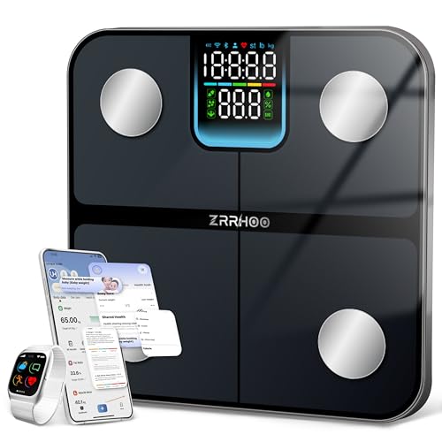 Digital Weight Scale, 25 Body Composition Bluetooth Scale, 0.1lb Precision Scale for Body Weight, BMI, Body Fat, Muscle Mass, 400lb Sync with Health & Fitbit