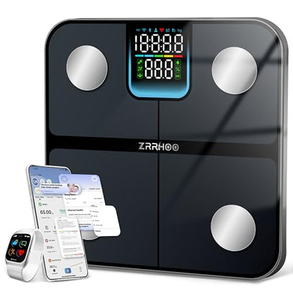 Digital Weight Scale, 25 Body Composition Bluetooth Scale, 0.1lb Precision Scale for Body Weight, BMI, Body Fat, Muscle Mass, 400lb Sync with Health & Fitbit